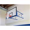(04) IMPIANTO BASKET A MURO SBALZO CM 320 + TABELLONI INDOOR IN LEGNO + CANESTRO