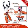 FFitness STEPPER TWISTER MULTIFUNZIONE ANTISCIVOLO PALESTRA CASA GYM CORDE ELASTICHE PESI