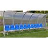 (04) PANCHINA ALLENATORI E RISERVE CALCIO MT 5 POSTI 10 AMPL. ACCIAIO ZINCATO
