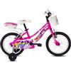 MYLAND BICI BICICLETTA DA BAMBINA BIMBA 16" 1V FUCSIA LOVE CON FRENI ROTELLE NUOVA