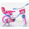 Dino Bikes Bicicletta per Bambina 12 Pollici Alyssa 2 3 4 Anni con Rotelle