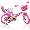 Dino Bikes Bicicletta per Bambina 14 Pollici Princess 3 4 5 6 Anni con Rotelle
