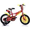 Dino Bikes Bicicletta da Bambino Flash Ruota 16 Pollici 4 5 6 7 anni Bimbo Rotelle Freno