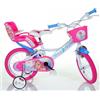 Dino Bikes Bicicletta per Bambina 14 Pollici Alyssa 3 4 5 6 Anni Rotelle