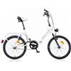 Dino Bikes Bicicletta Pieghevole Ruota 20 Bianco Borsa da Passeggio Donna Fanali Uso Citta