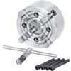 FERVI Piattaforma mandrino per tornio 125 mm 4 griffe indipendenti reversibili chiave