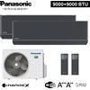 Panasonic Climatizzatore dual split ETHEREA GRIGIO GRAFITE Panasonic 9000+9000 btu A+++ WI