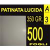 New Paper 500 FF 350 GR A3 CARTA PATINATA LUCIDA STAMPANTI LASER X BIGLIETTI VISITA