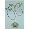 Produzione Orafa Aretina ORECCHINI CERCHIO DONNA ORO BIANCO 18KT 750 ZIRCONI DIAMANTE BOUCLES OREILLES OR