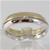 ANELLO ORO BIANCO GIALLO 750 18K, FEDE FEDINA CON DIAMANTI CT 0.05, ALTERNATA