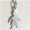 CIONDOLO ORO BIANCO 750 18K, BAMBINO, BIMBO LUNGO 2.3 CM, PIATTO PER INCISIONE