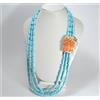 COLLANA ARGENTO 925 CANNETTONI PASTA DI TURCHESE CAMMEO CORNEOLA - AGLN 0233-