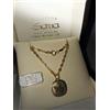 Collana funetta spessa e ciondolo angelo portafortuna in oro giallo 750 18 kt