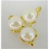 Artigiano Toscano LUSSO TRIO PERLE BIANCHE VERE ORO GIALLO CIONDOLO PENDENTE COLLANA DONNA CHARMS