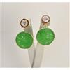 ORECCHINI IN ORO GIALLO 18KT CON GIADA VERDE E CAMMEI FIORI OGHT 0552