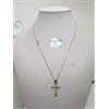 COLLANA DA DONNA CON CROCE CON ZIRCON IN ORO BIANCO E GIALLO 18KT 4,1 GR (3378)