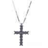 Bliss Collana Croce Bliss Lumina 20087788 Oro Bianco Diamanti Neri ct 0,03 Cross Uomo