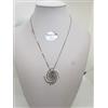 COLLANA DA DONNA CON CIONDOLO SPIRALE CON ZIRCONI ORO BIANCO 18KT 9,5 GR (3367)