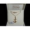 Collana rollon e ciondolo ancora in oro giallo 750 18 kt. Grammi 4. Nuovo