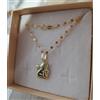 Collana cm 44 a foglie oro giallo 750 18 kt e ciondolo angelo oro 750 18 kt