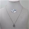 COLLANA DA DONNA CON CIONDOLO IN ORO BIANCO 18KT E ZIRCONI 3,3 GRAMMI (1742)