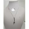 COLLANA DONNA CIONDOLO FIORE CON AMETISTA IN ORO BIANCO 18KT 750 5,2 GR (3416)
