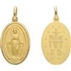 CIONDOLO MEDAGLIA IN ORO GIALLO 18K, 750, VERGINE MARIA, MIRACOLOSA, SOLIDA