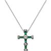 Damiani Collana Croce Damiani Euclide 20040249 Cross Oro Bianco Smeraldi Diamanti
