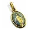 CIONDOLO MEDAGLIA IN ORO GIALLO 18K, VERGINE MARIA, MIRACOLOSA, SMALTATA, 13 MM