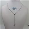COLLANA ROSARIO RELIGIOSO CON PALLINI LISCI ORO BIANCO 18KT 3,1 GRAMMI (0793)