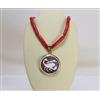 CIONDOLO IN ORO GIALLO 18 KT CON CAMMEO SCORPIONE E COLLANA DI CORALLO OGDV 0204