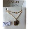 Collana funetta e ciondolo portafortuna angelo in oro giallo 750 18 kt NEW
