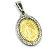 CIONDOLO MEDAGLIA MIRACOLOSA, ORO GIALLO E BIANCO 750 18K, CUBIC ZIRCONIA