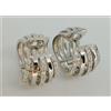 Made in Arezzo ORECCHINI DONNA CERCHIO ORO BIANCO 750 18K ZIRCONI T DIAMANTE BOUCLES OREILLE OR