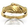 ANELLO IN ORO GIALLO 750 18K, SANTA RITA, MANI, LUCIDO E SATINATO, ITALY MADE