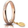 Unoaerre Fede Nuziale Unoaerre Comoda 3 mm Oro Rosa 18 kt Con Diamante