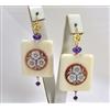 ORECCHINI IN ORO GIALLO 18 KT CON AMETISTA E CAMMEI FIORI OGHT 0261