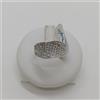 ANELLO DA DONNA CON PAVE' DI ZIRCONI IN ORO BIANCO 18KT 3,4 GRAMMI N.14 (0427)
