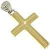 CIONDOLO CROCE IN ORO GIALLO E BIANCO,18K, 750, SQUADRATA, LUNGHEZZA 4.1 CM