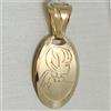 CIONDOLO MEDAGLIA OVALE ORO GIALLO 750 18K, ANGELO CUSTODE, SATINATO, ITALY