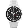 Timex Orologio Uomo TIMEX Q GMT TW2V69800 Chrono Bracciale Acciaio Nero