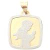 MEDAGLIETTA SACRA ANGELO IN ORO GIALLO E BIANCO 18 CT 750