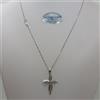 COLLANA DONNA CON CIONDOLO CROCE ORO IN BIANCO 18KT 750 E ZIRCONI 4,1 GR. (0453)