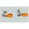 Produzione Orafa Aretina ORECCHINI DONNA ORO BIANCO 750 18KT ZIRCONI LUX GOCCIA COLOR CORNIOLA CERIMONIA