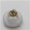 ANELLO UOMO ORO GIALLO 18KT CON SCUDO 3 COLORI CON ZIRCONE 9,6 GR. N.22 (0775)