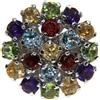 Anello in argento 925 con Topazio, peridoto, granato,Ametista, citrino misura 14