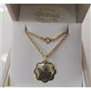 Collana funetta e ciondolo cuore portafortuna angelo in oro giallo 750 18 kt