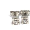 ORECCHINI ORO BIANCO 750 18K, DIAMANTI, 0.28 CARATI, MONTATURA QUADRATA, 4 PUNTE