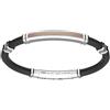 ZANCAN Bracciale EXB979 in silicone nero con targa in argento e dettagli in oro