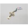 CIONDOLO CROCIFISSO- CROCE SACRA ORO GIALLO E BIANCO 18KT 3,35 GRAMMI (4258)